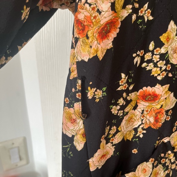 ZARA Quilted Floral Jacket Coat Size M-L - Picture 11 of 15